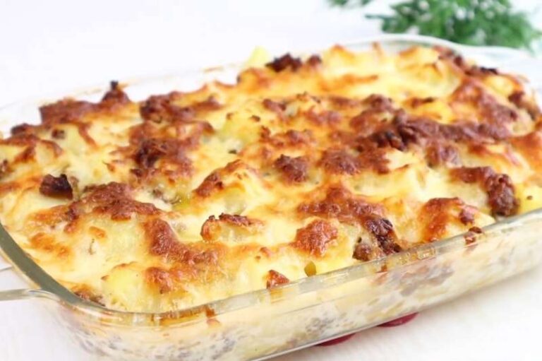 Запеканка картофель с фаршем и сыром