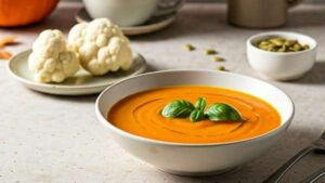 Суп пюре из тыквы с цветной капустой и сыром