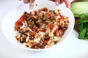 Начинка для кабачков из грибов и риса