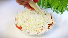 Нежный Салат "Ивушка" с сардиной, огурцом и яйцами