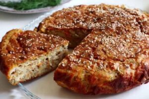 Ленивый пирог с фаршем и гречкой