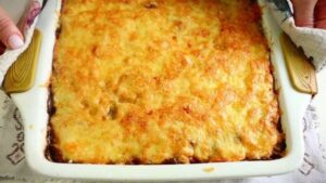 Запеканка из тыквы с фаршем и грибами