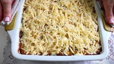 Запеканка из тыквы с куриным фаршем и грибами
