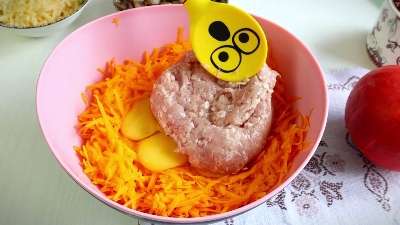 Запеканка из тыквы с куриным фаршем и грибами