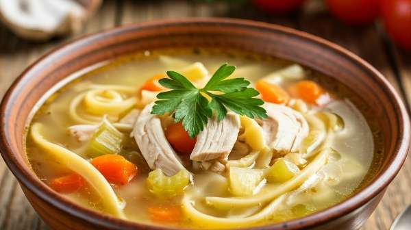 Простой домашний суп с курицей