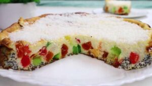 Запеканка творожная с цукатами, маком и без муки
