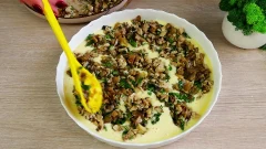 Манник с курицей – Заливной пирог с курицей и грибами на кефире без муки