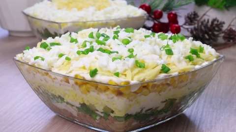 Салат с тунцом, кукурузой, сыром и яйцами - Салат "Вивальди" 10 Салат с тунцом, кукурузой, сыром и яйцами - Салат "Вивальди"