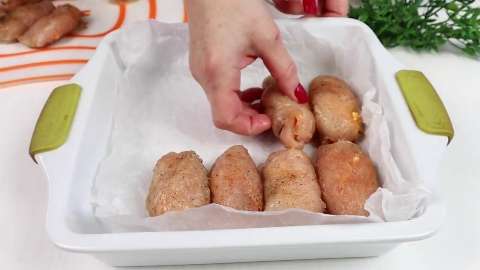 Куриные рулетики на протвине