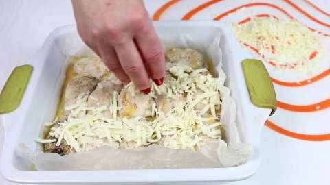 Куриные рулетики посыпанные сыром