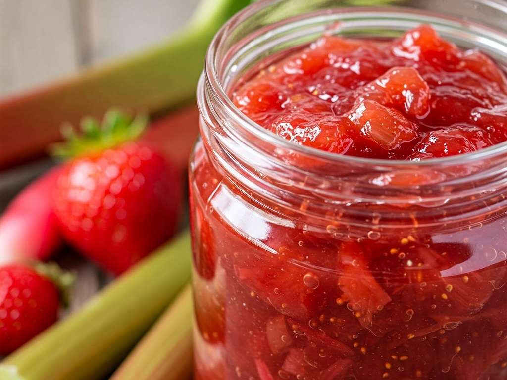 Варенье из ревеня и клубники