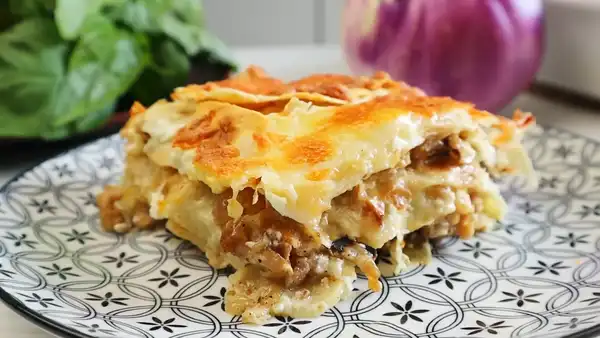 Лазанья на лаваше с фаршем и баклажанами 9 лазанья