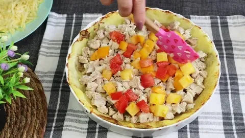 картофельный пирог с курицей шаг 06