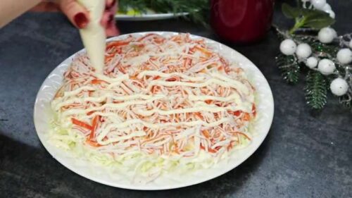 Салат Эсмеральда слой крабовые палочки