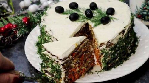 Печёночный торт торт с луком и морковью рецепт из 90