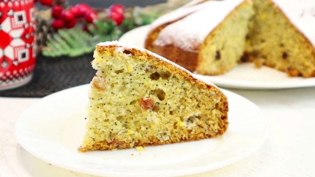 Домашний кекс с изюмом и маком — простой рецепт к чаю