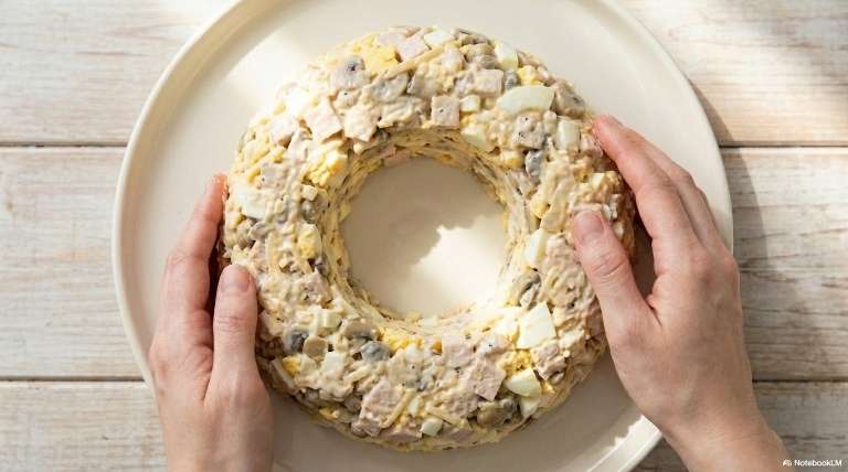 Пасхальный салат "Гнездо" с курицей