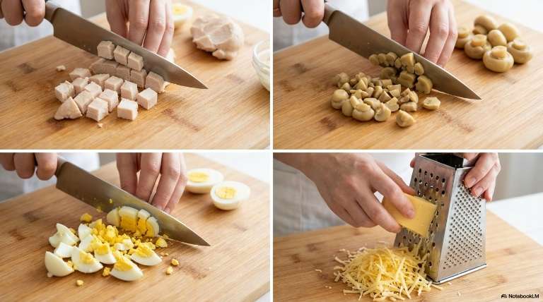 Пасхальный салат "Гнездо" с курицей