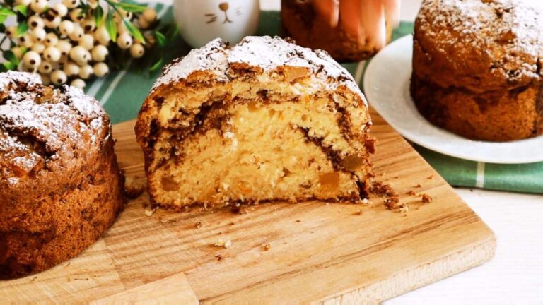 Творожный мраморный кулич с шоколадом и апельсиновой цедрой без дрожжей